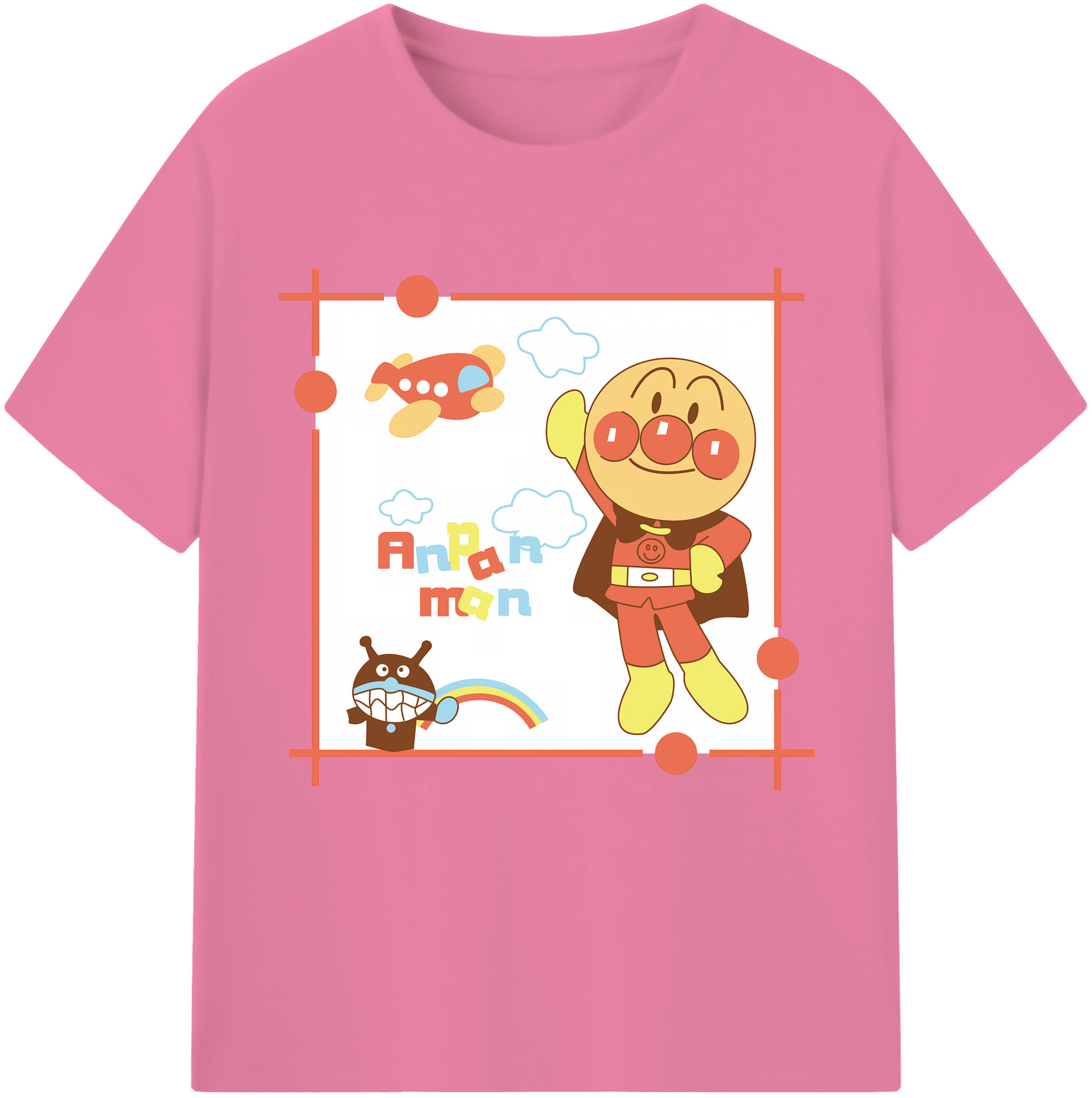 （画像用） アンパンマン Anpanman 綿100％半袖Tシャツ（フロントプリント）